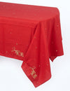 Stofftischdecke Frohe Weihnachten rot-gold 140 x 240 cm