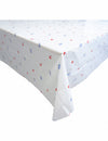 Nappe plastique FFF blanche à motifs logos et coqs bleus et rouges