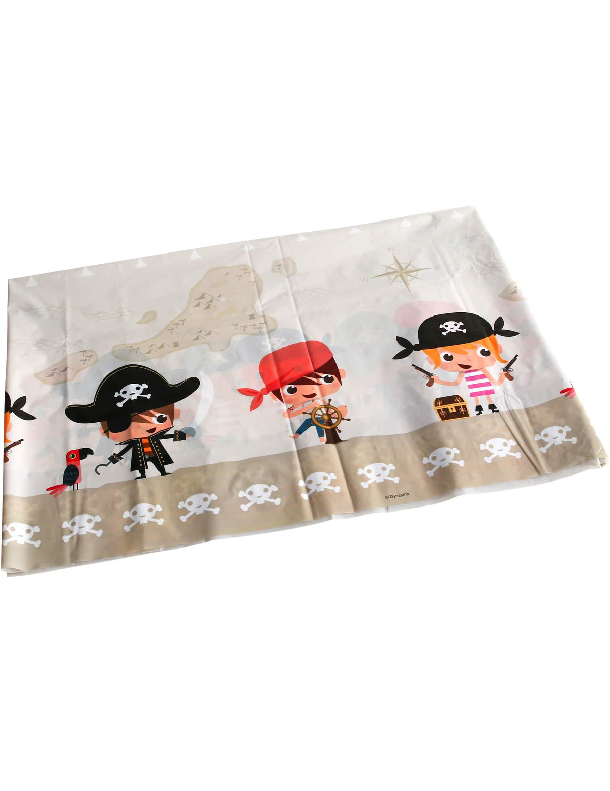 Nappe en plastique Pirate pour enfant beige à motifs illustrés