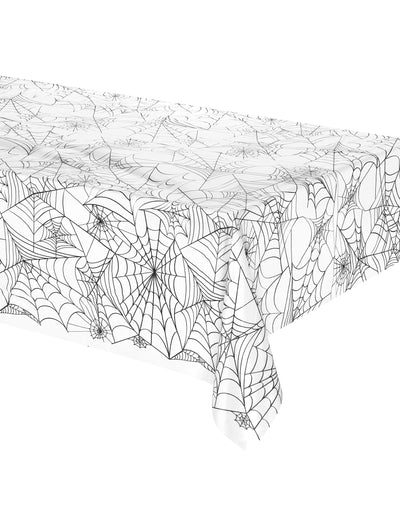 Transparente Spinnennetz Halloween Tischdecke aus Kunststoff