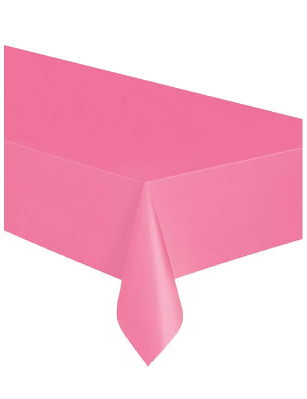 Großaufnahme der Ecke der rechteckigen Tischdecke in Rosa, Pink aus Kunststoff