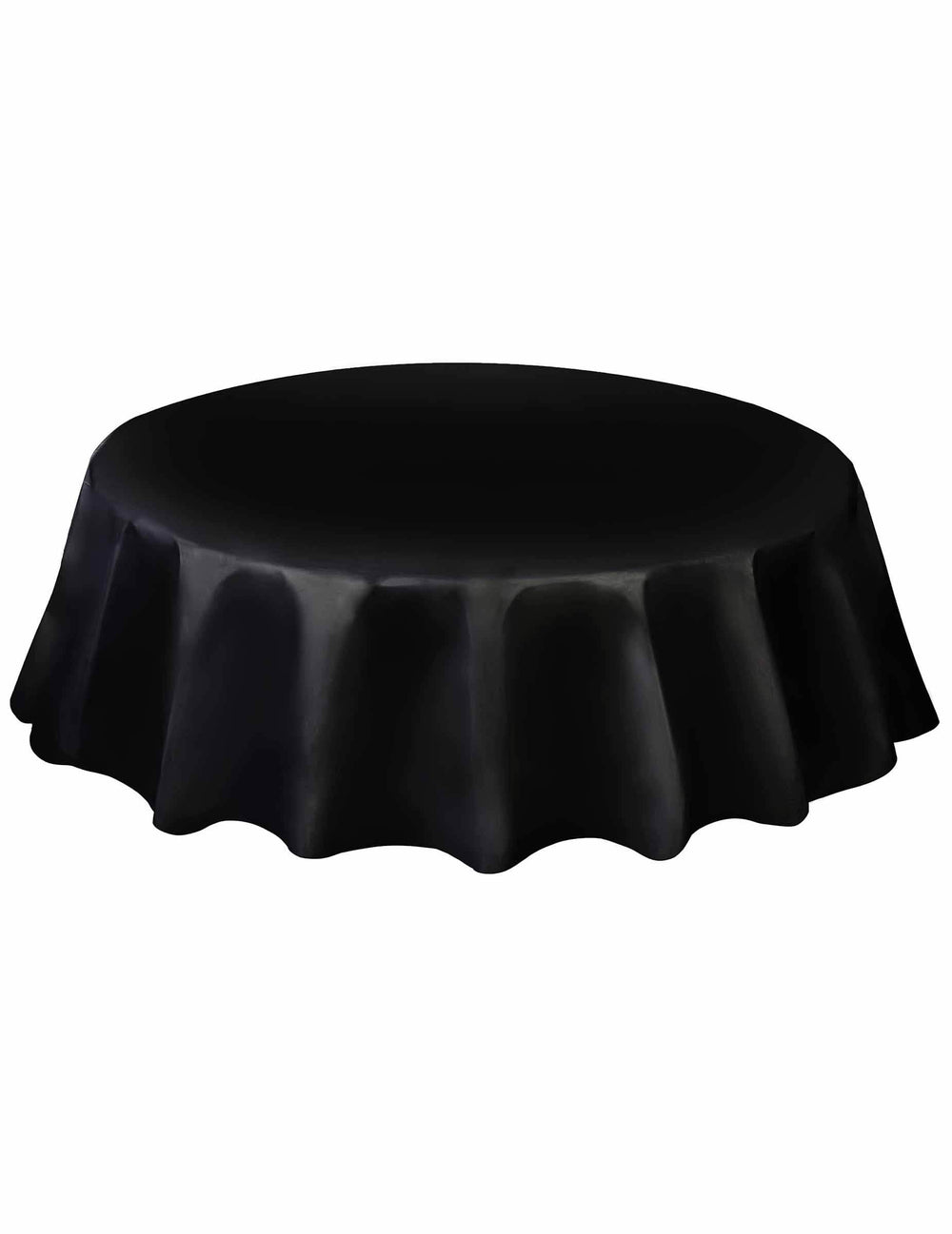Runde Plastiktischdecke für die Feier Schwarz
