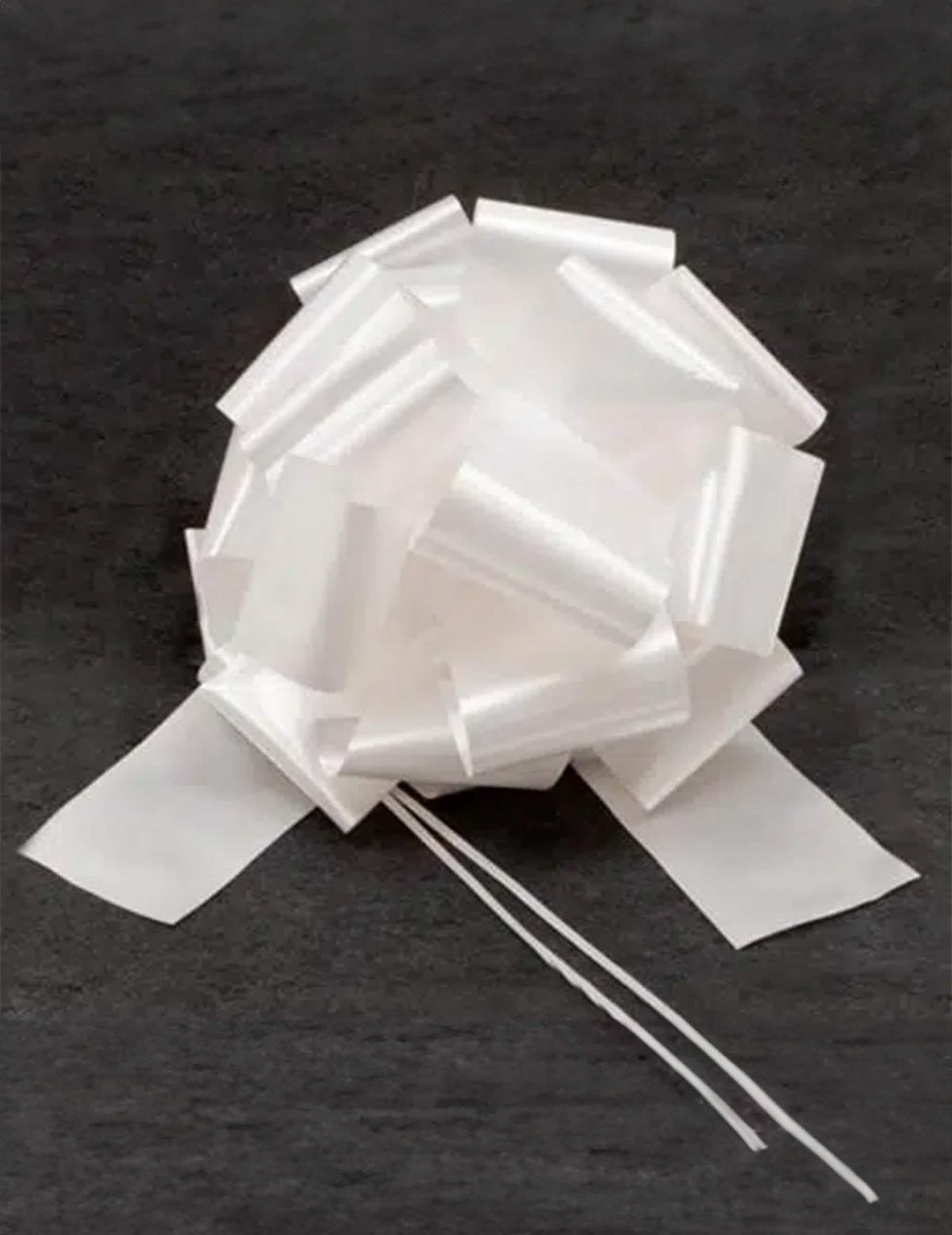 Nœud géant à tirer pour décoration blanc effet satin