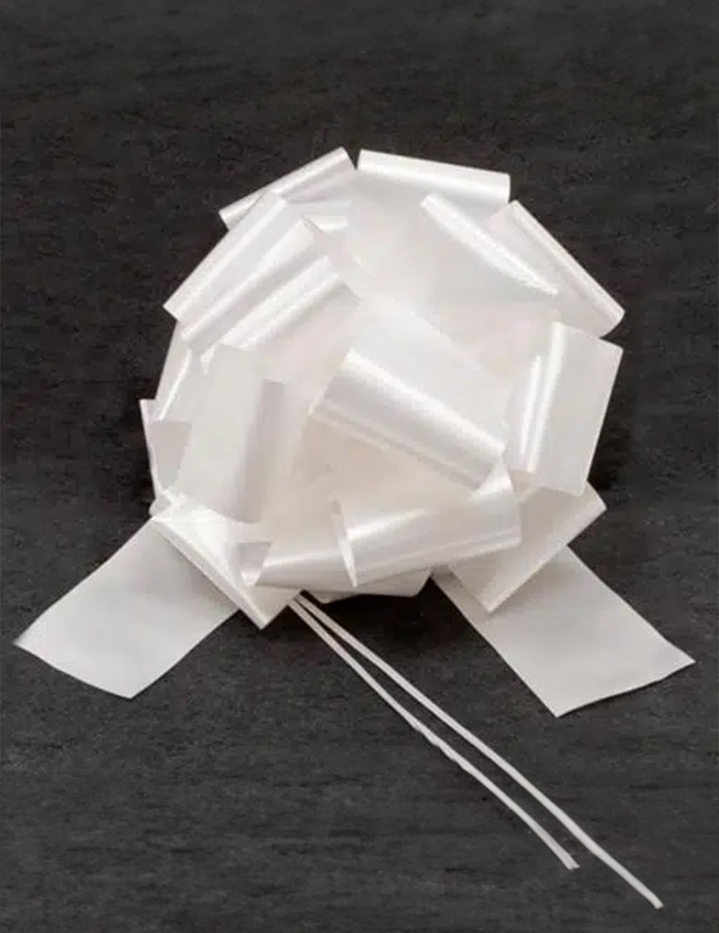 Nœud géant à tirer pour décoration blanc effet satin