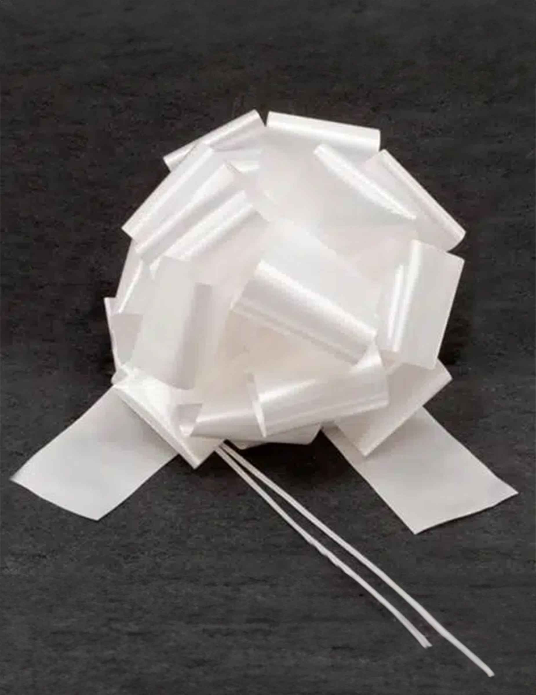 Nœud géant à tirer pour décoration blanc effet satin