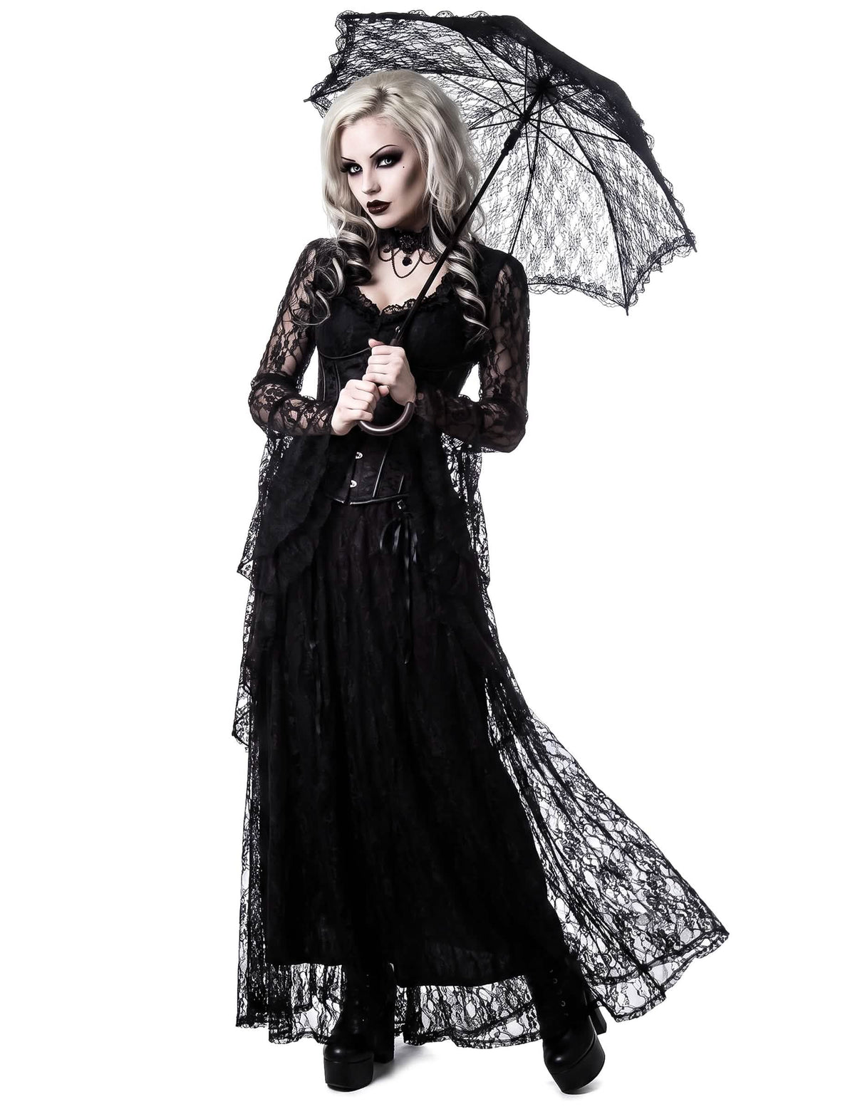 Schwarzer Gothic Sonnenschirm