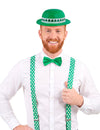 St. Patrick's Set mit Hut, Hosenträgern und Fliege grün
