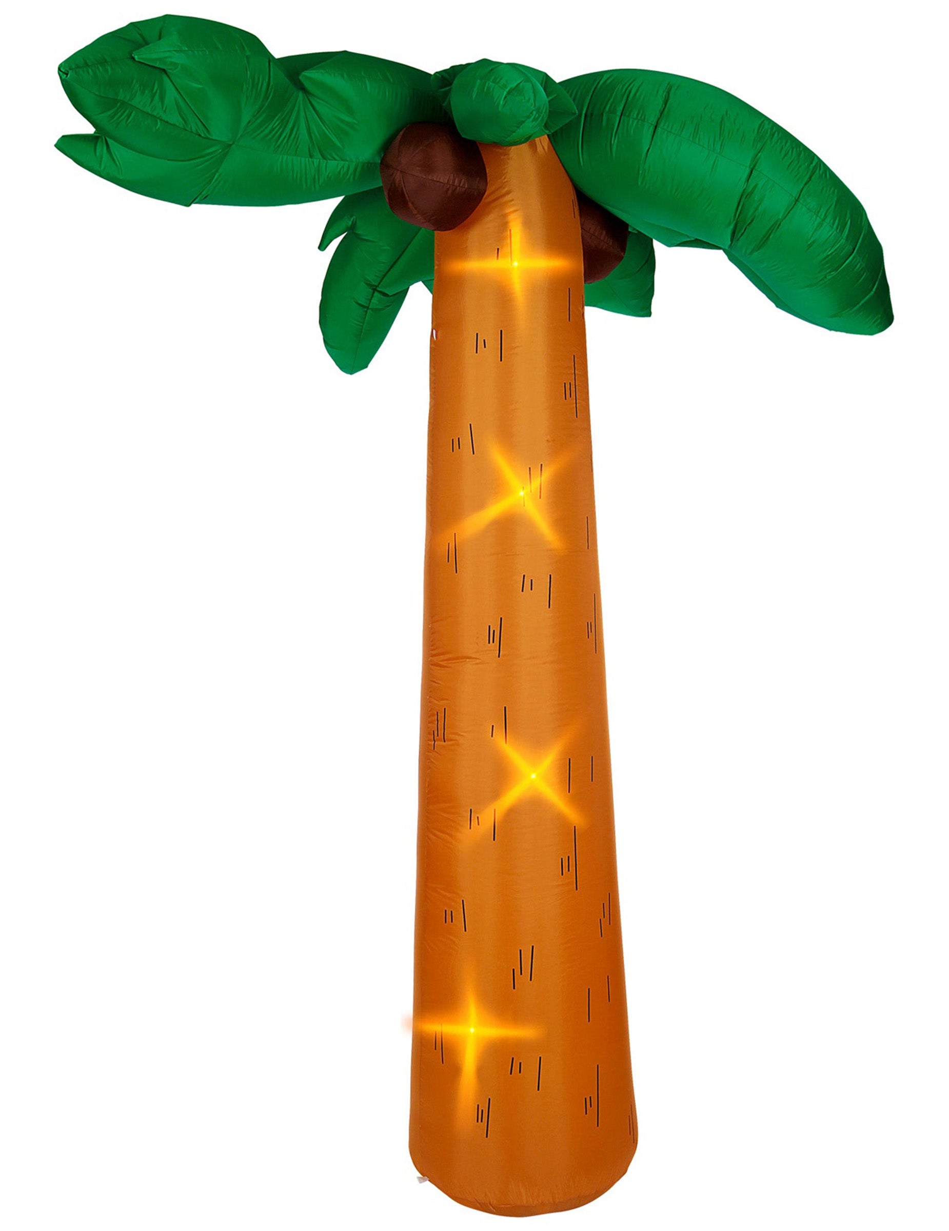 Palmier géant gonflable lumineux pour décoration de fête vert et marron