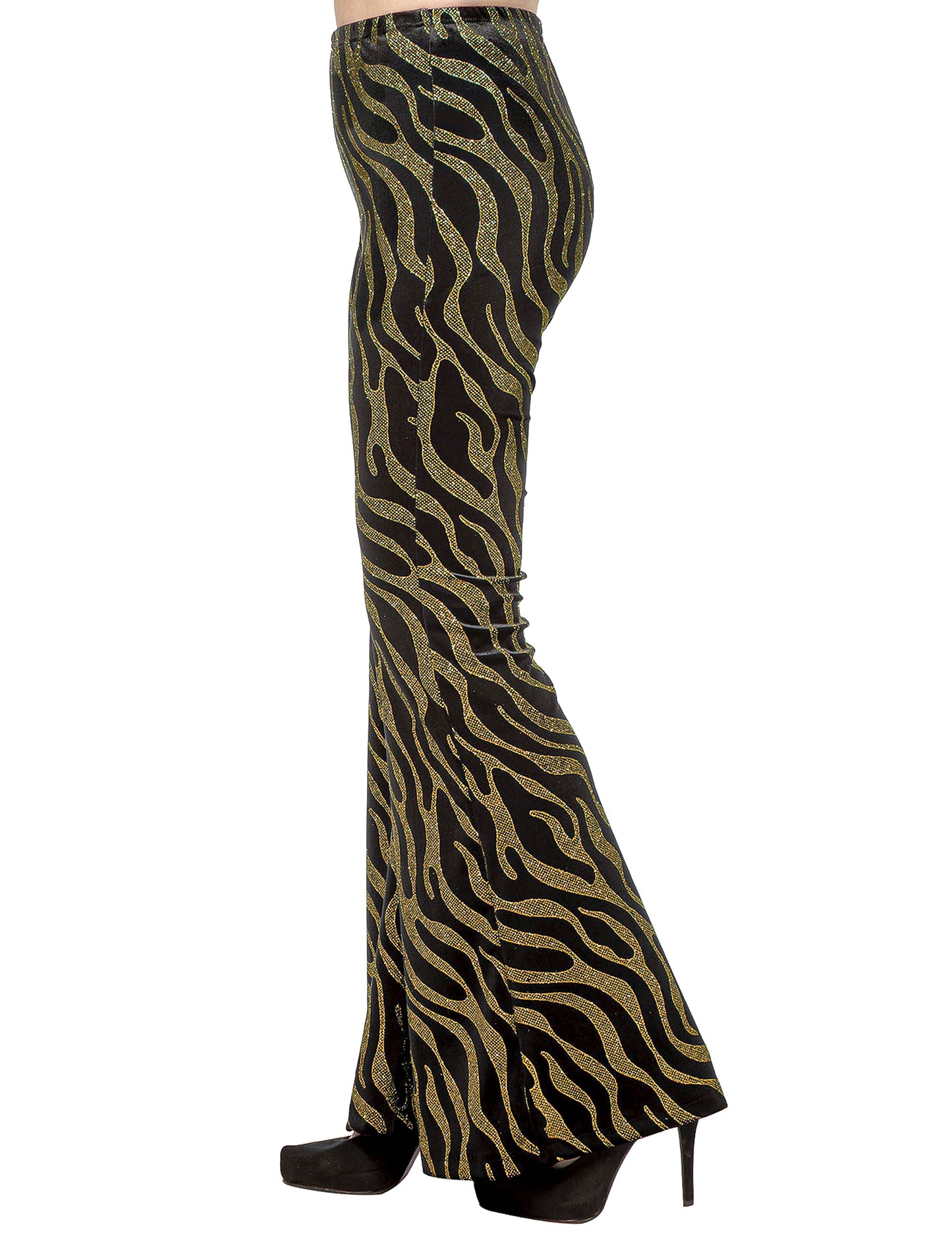 Festivalhose mit goldenen Paillettenwellen für Damen