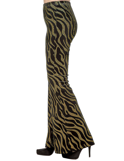 Festivalhose mit goldenen Paillettenwellen für Damen