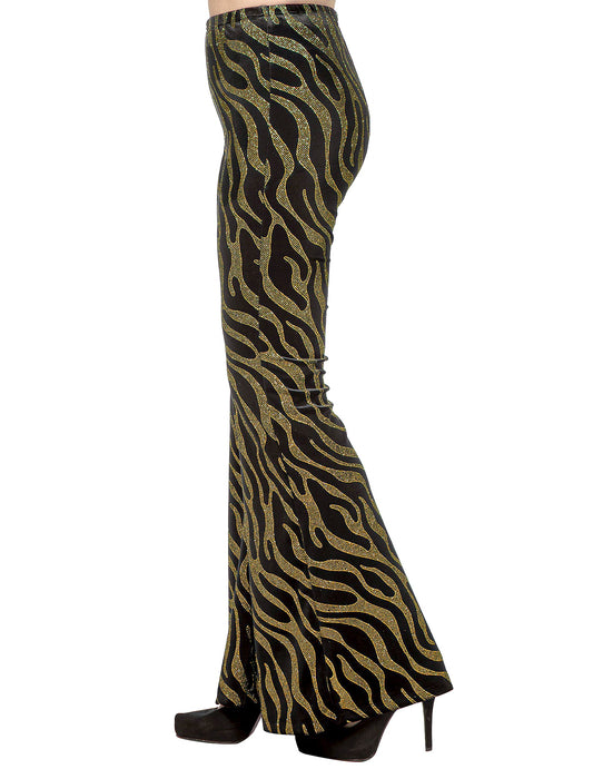 Festivalhose mit goldenen Paillettenwellen für Damen