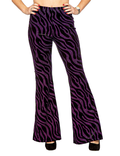 Festliche Damenhose mit rosa Paillettenwellen