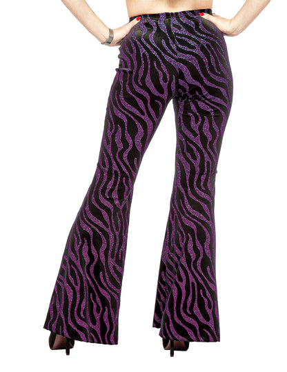 Festliche Damenhose mit rosa Paillettenwellen