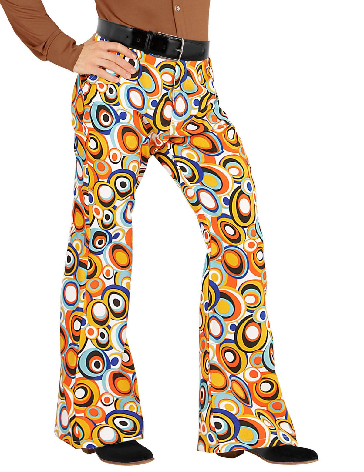 70er-Jahre-Groovy-Bubbles-Herrenhose Bunt mit Kreismuster