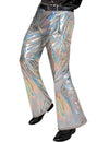 Pantalon holographique disco pour homme argenté brillant