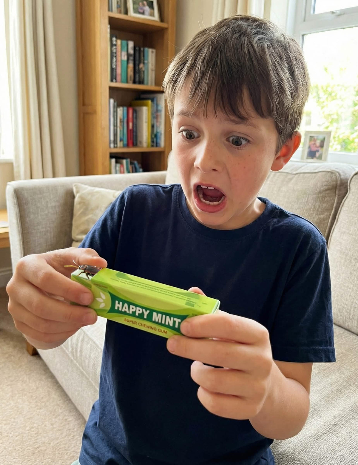 Paquet de chewing-gum insecte farces et attrapes pour enfant vert avec faux cafard