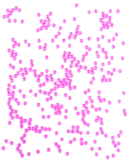 Vue d'ensemble parsemée des perles plates effet goutte de pluie fuchsia