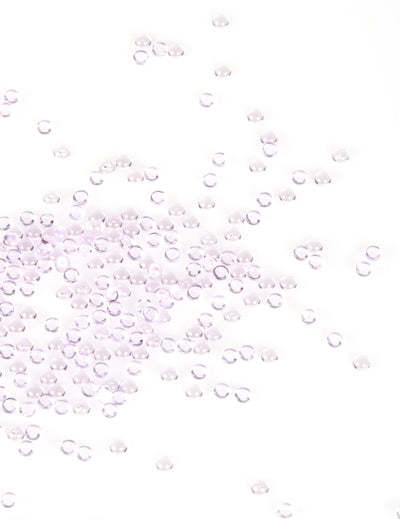 Perles effet goutte de pluie pour décoration de table parme