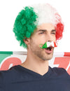 Perruque afro Italie pour adulte vert blanc rouge