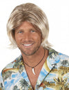 Perruque de surfeur pour homme blonde mi-longue