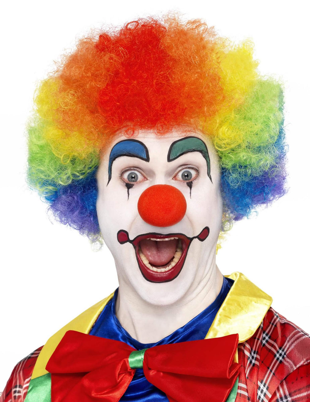 Mise en situation avec maquillage de la perruque de clown pour adulte