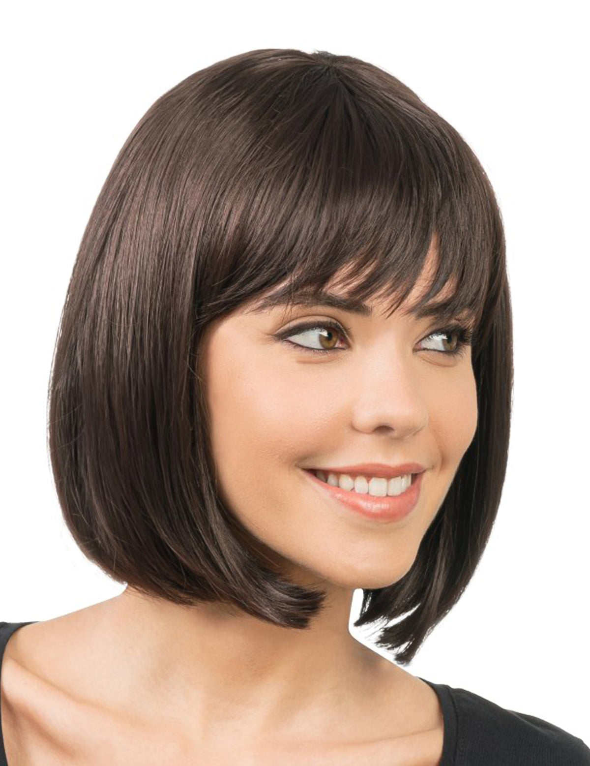 Stylbare braune Kurzhaar-Perücke Bob - Luxus Edition