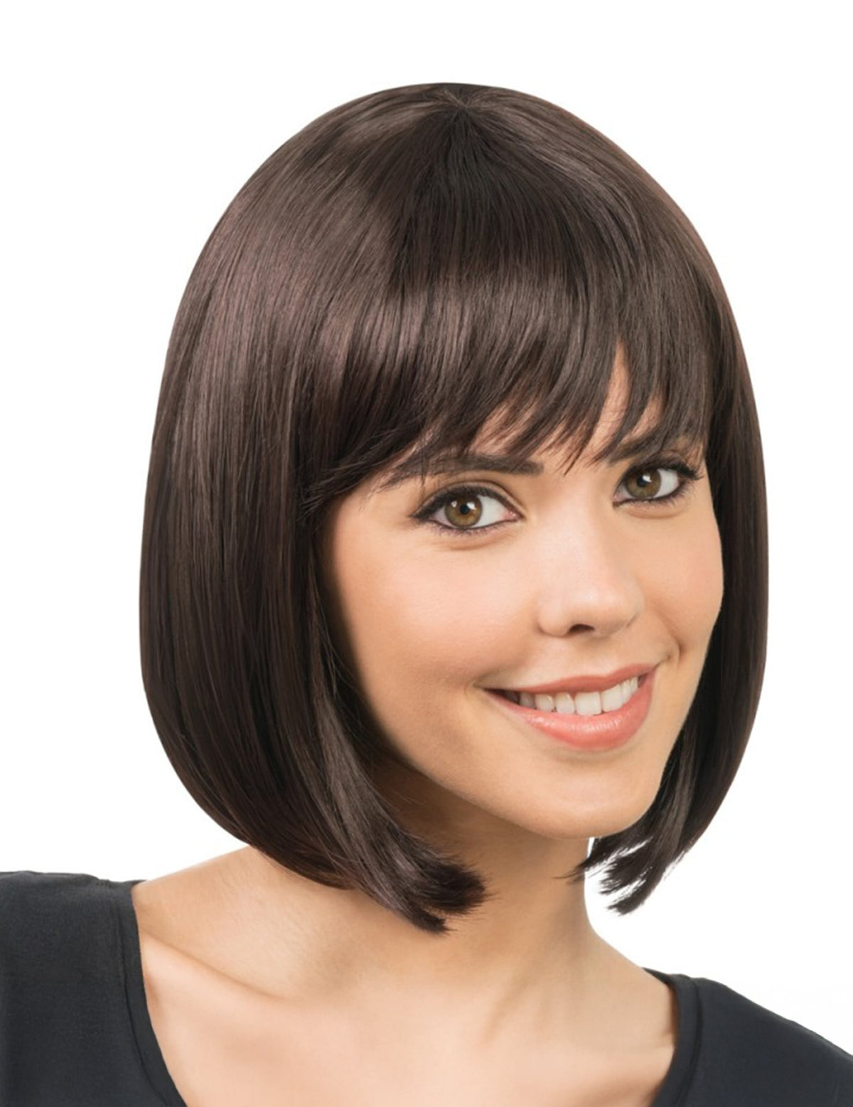 Stylbare braune Kurzhaar-Perücke Bob - Luxus Edition