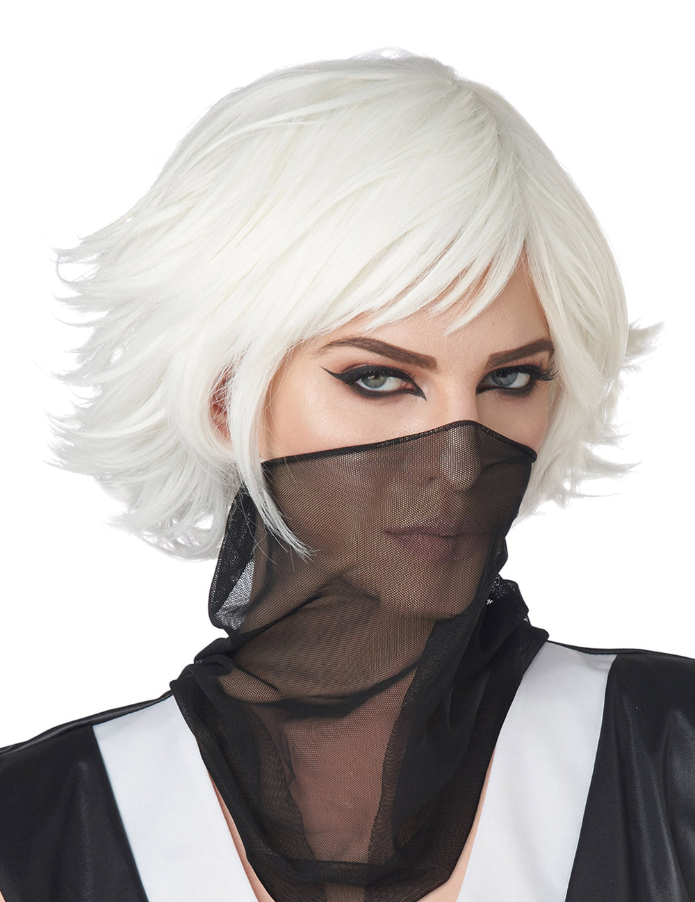 Perruque courte Cosplay pour adulte blanche