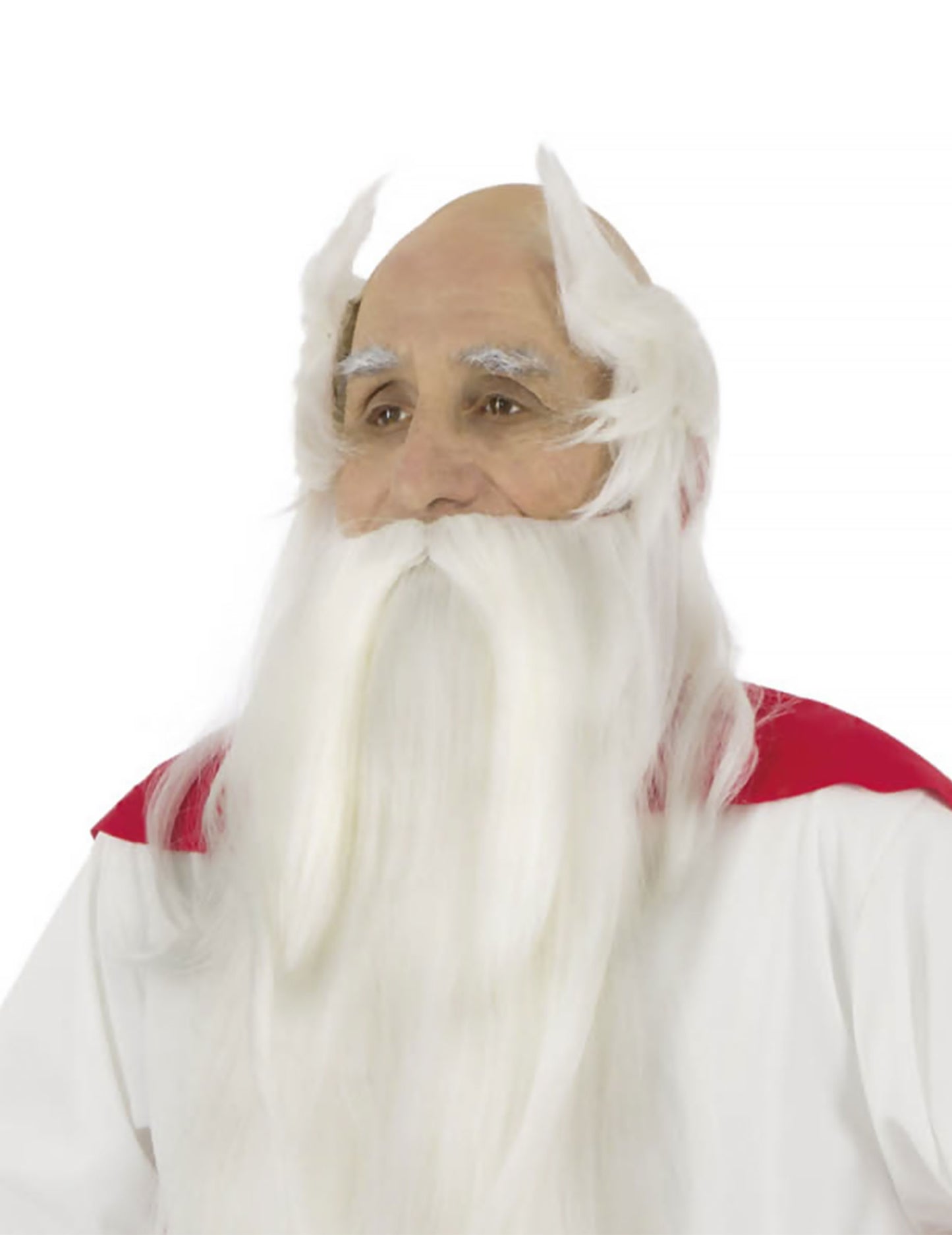 Perruque et barbe de druide Panoramix pour adulte blanc avec sourcils