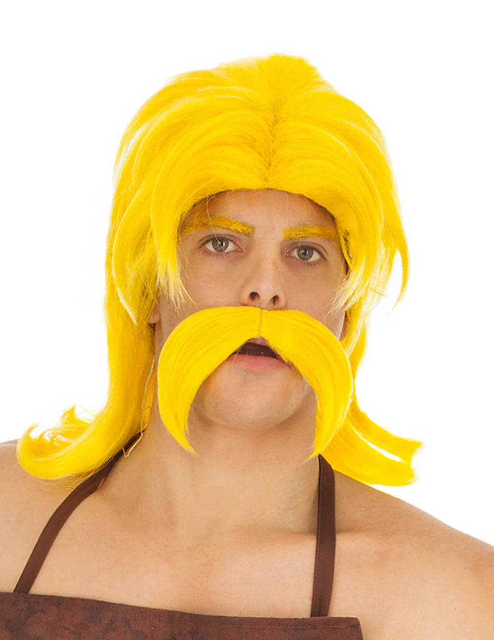 Perruque et moustache Cétautomatix Astérix et Obélix pour adulte jaune
