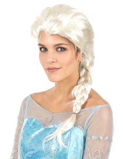 Blonde Perücke mit Zopf für Frauen