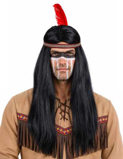 Lange Indianerhäuptling-Perücke für Herren
