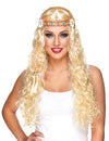 Lange Hippie-Perücke in Blond für Damen
