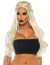 Perruque luxe longue princesse des dragons pour femme blonde avec tresses