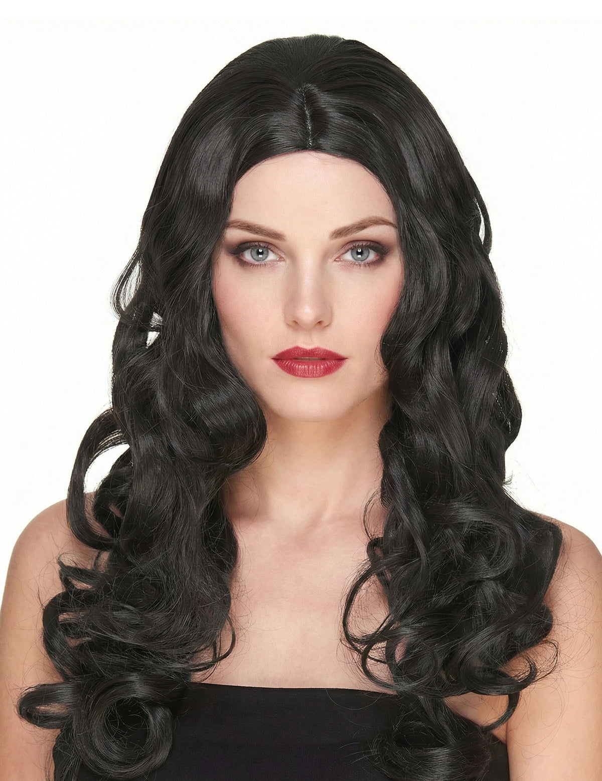 Perruque luxe longue bouclée pour femme noire