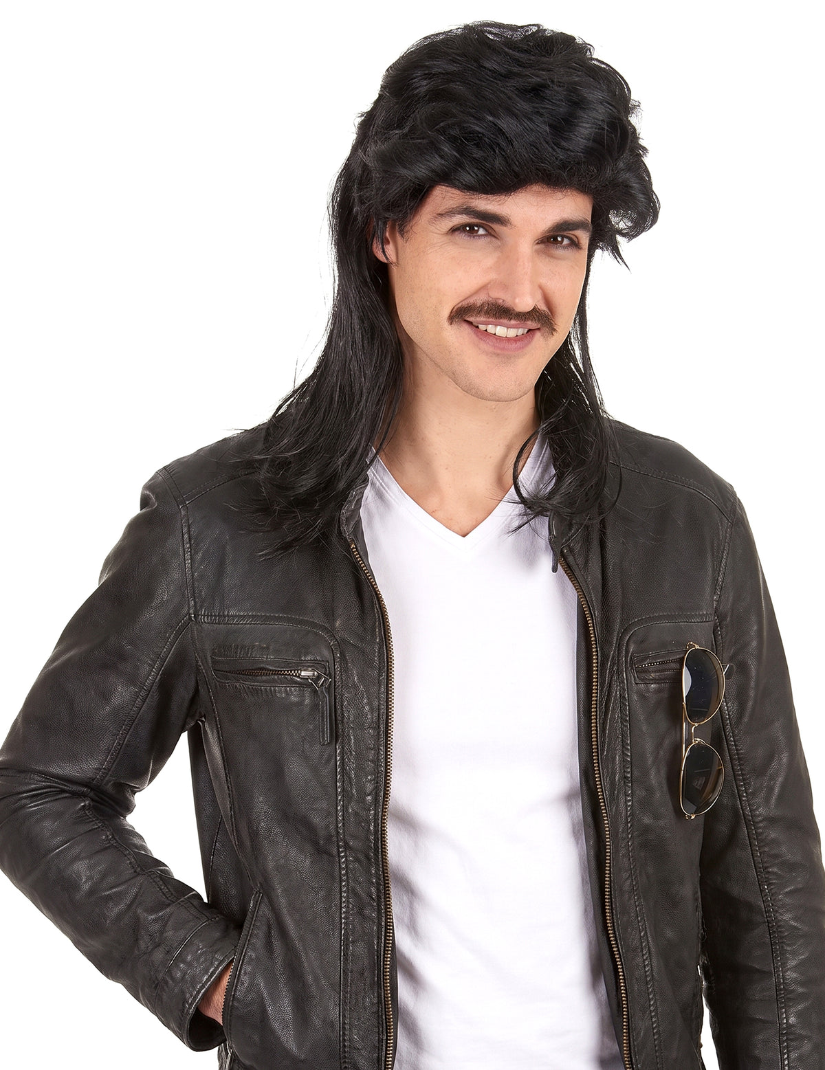 Perruque mulet noir homme
