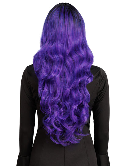 Lila-schwarze Luxus-Ombré-Perücke für Damen
