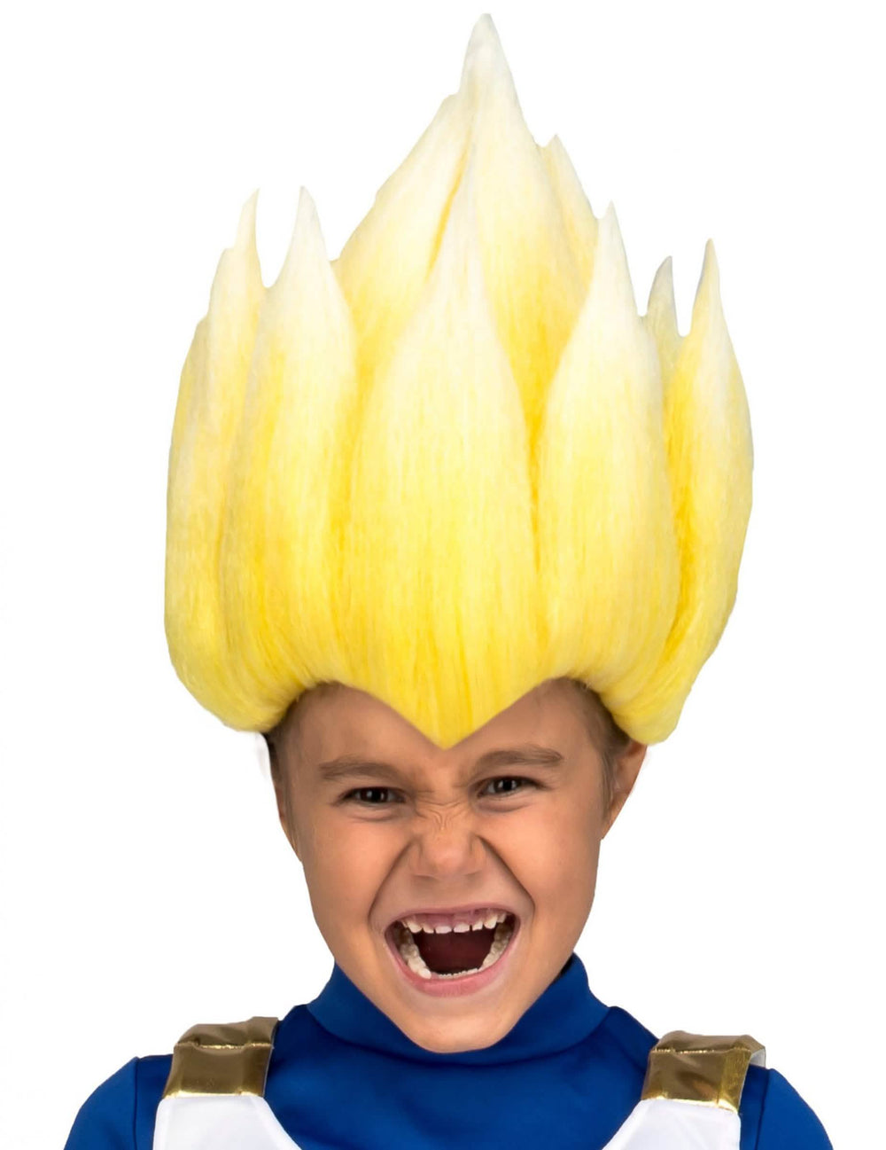 Perruque Super Saiyan Vegeta Dragon Ball pour enfant jaune