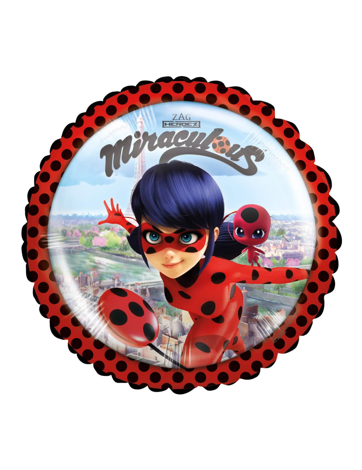 Aluminiumballon Ladybug für Kinder Rot mit schwarzen Punkten