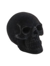 Halloween Totenkopf klein schwarz Samteffekt Deko 9,5x15x11 cm
