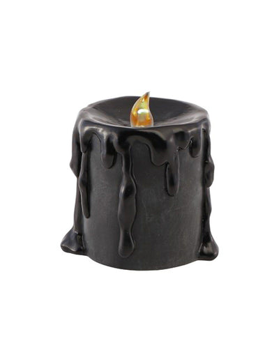 LED-Kerze Schwarz aus Resina 9,5 x 9 x 10 cm Halloween Dekoartikel