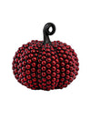 Kleiner Deko-KÃ¼rbis mit roten Perlen 19 cm Halloween-Tischdeko