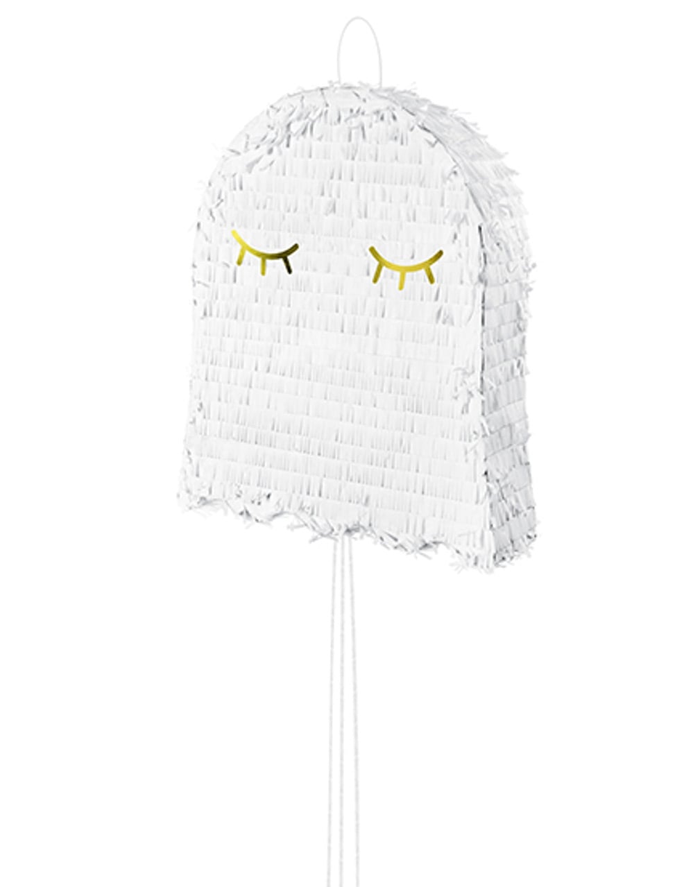 Piñata fantôme pour Halloween blanche et dorée