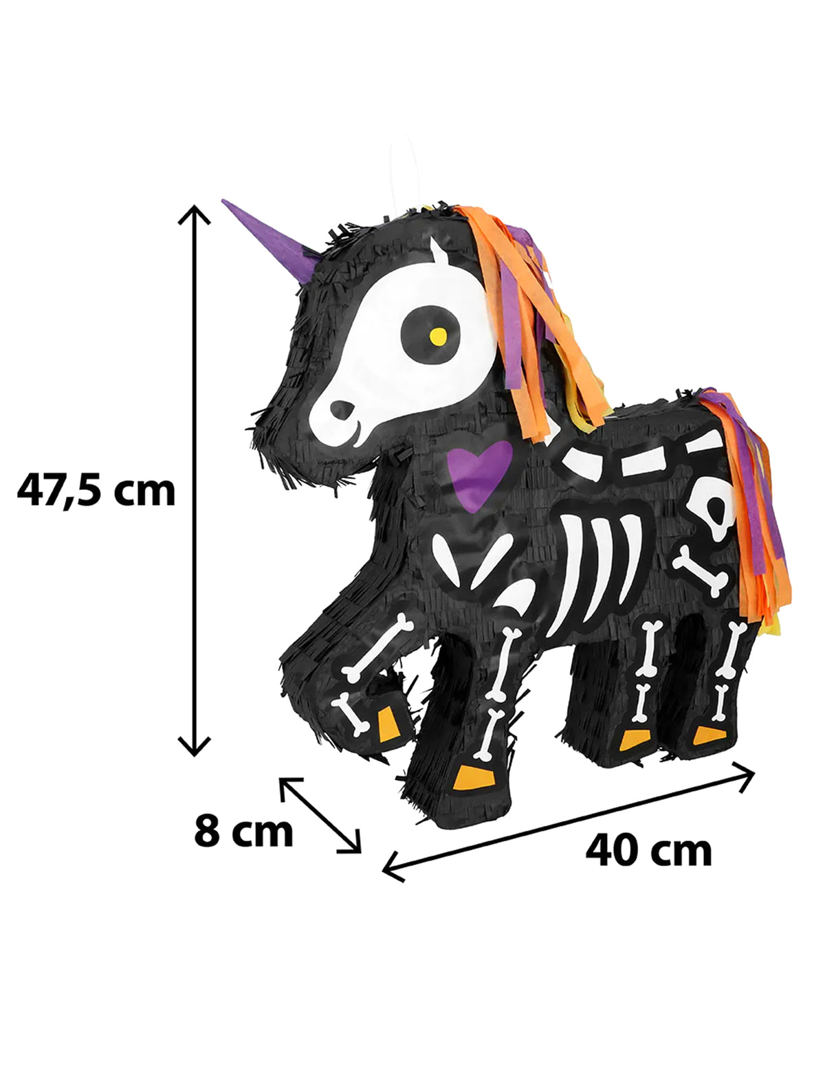 Piñata Skelett-Einhorn Halloween Deko 47 x 40 cm