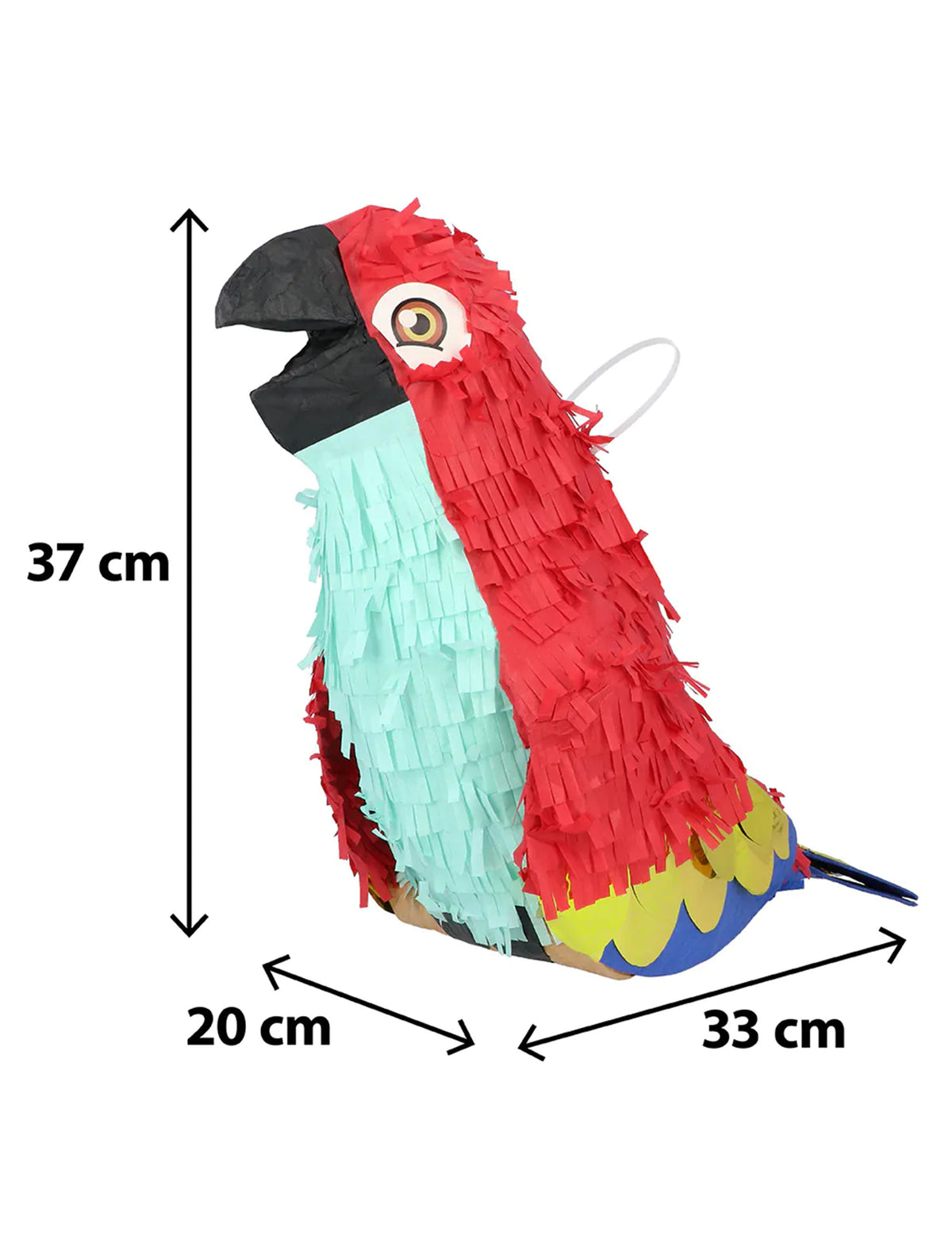 Bunte Piñata in Papageienform 37 cm