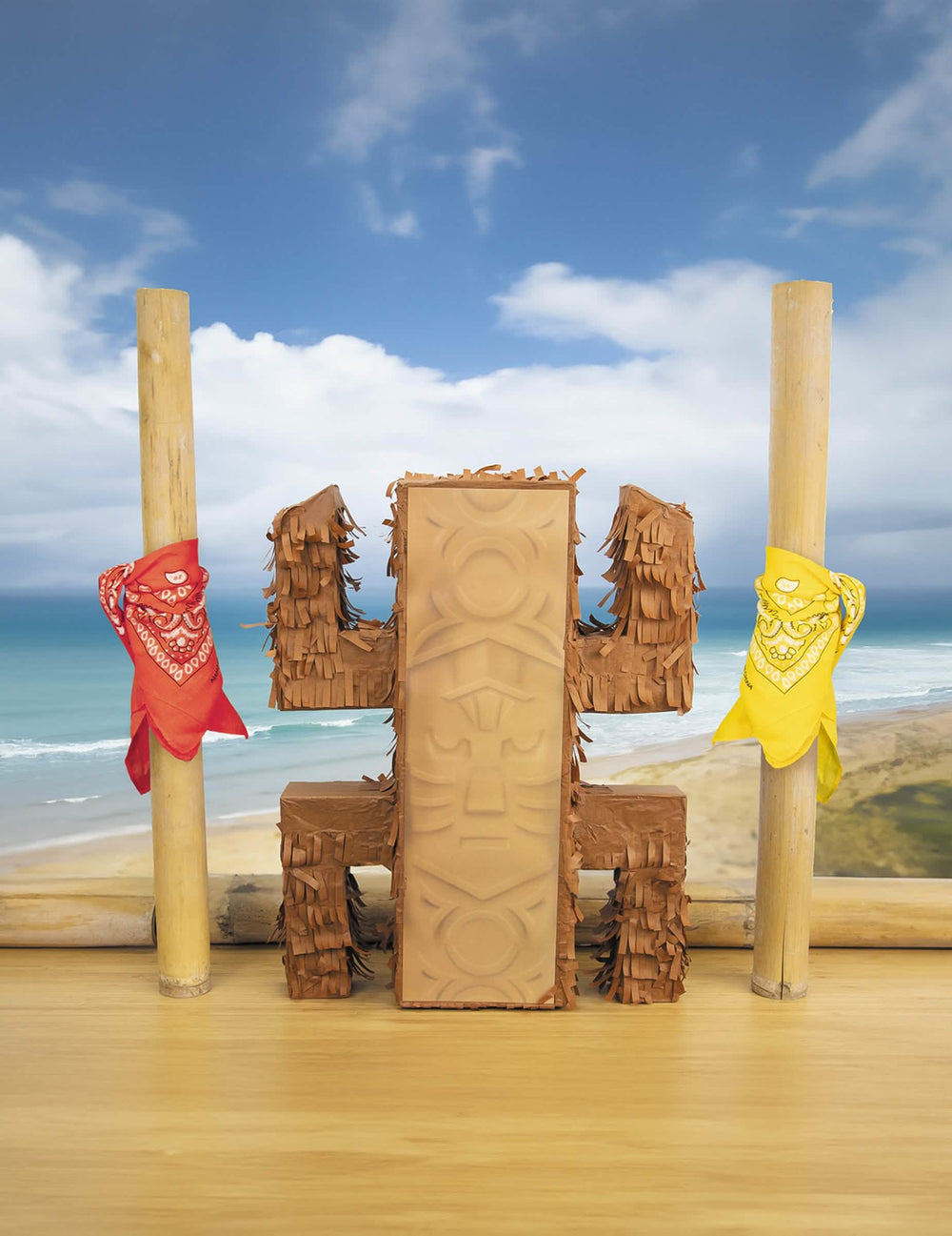 Mise en scène bord de mer de la pinata totem aventurier