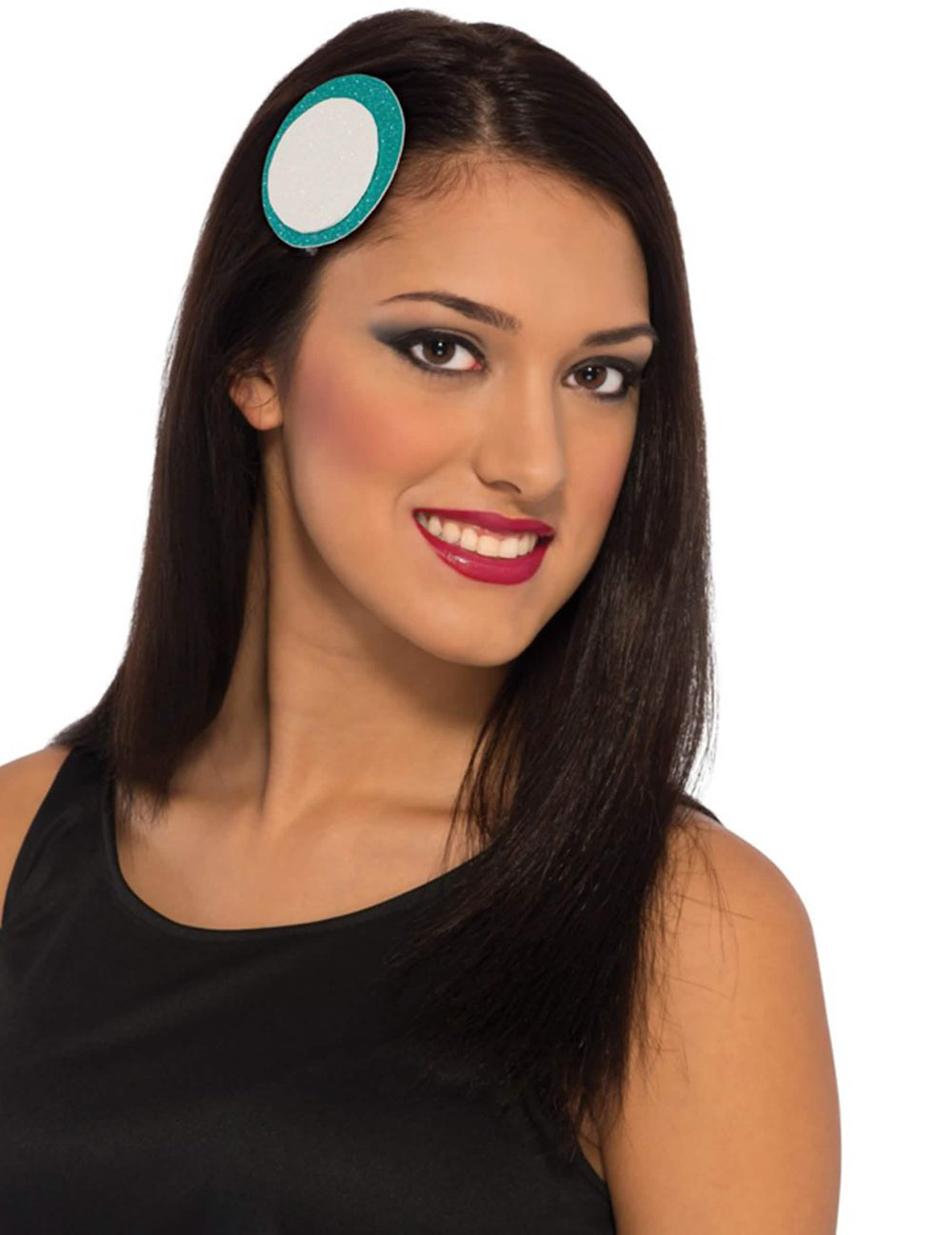 Haarspange Iron man™ für Damen, weiß und türkis glitzernd