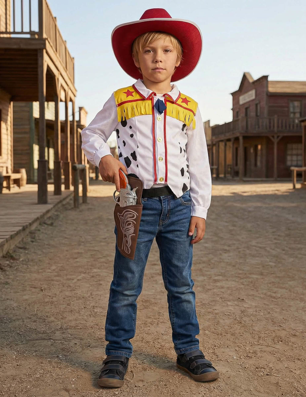 Schusswaffen und Gürtel de cow-boy für Kinder en plastique Grau, Silber und Braun