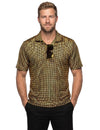 Luxus Disco-Poloshirt mit goldenen Pailletten für Herren