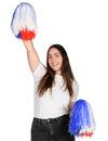 Pompon supporter France pour adulte bleu blanc rouge